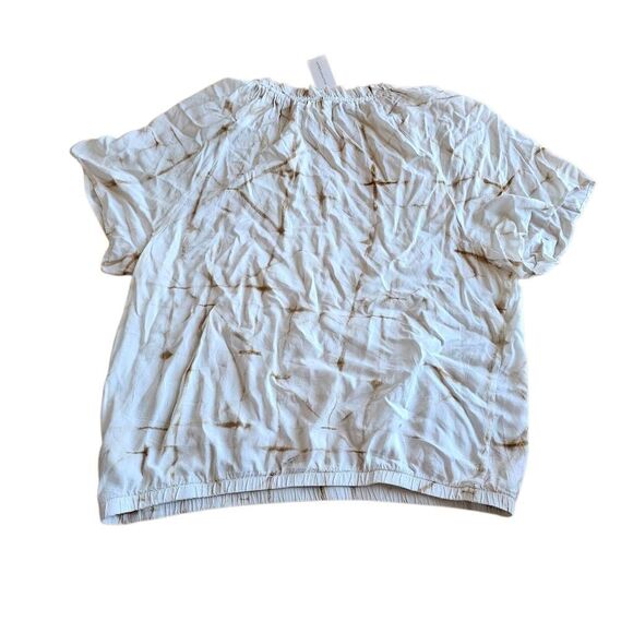 Anthropologie Cloth & Stone womens Sz L cream brown woven top - Picture 4 of 8